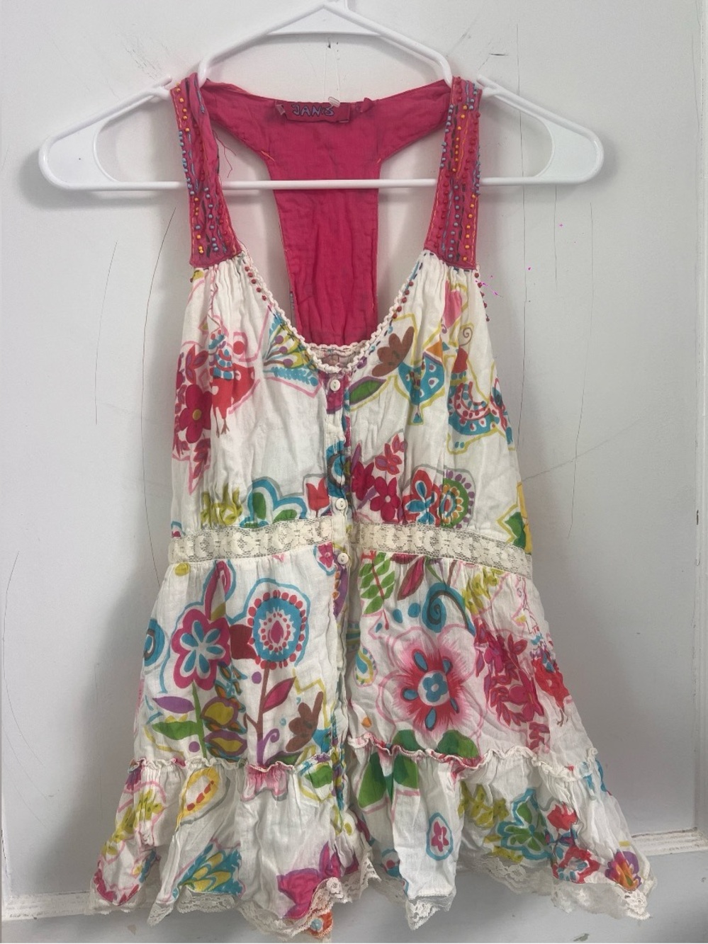 Janis Y2K bohemian floral art to wear babydoll tank top Size L